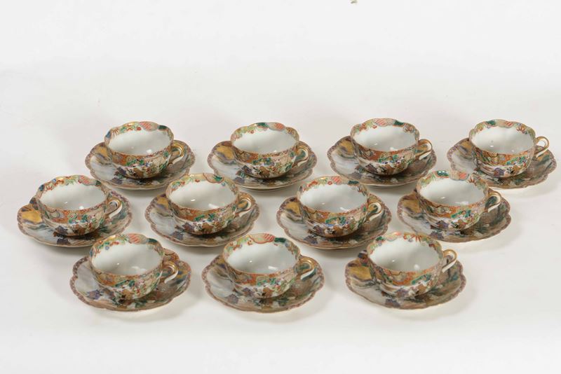 Undici tazze con piattino Giappone, XX secolo  - Asta Arredo per la tavola - Cambi Casa d'Aste