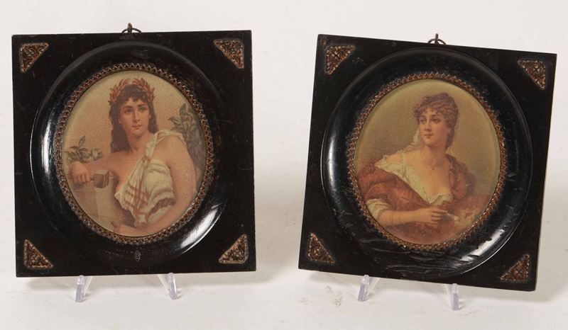 Coppia di ritratti femminili  - Auction Antiques | Time Auction - Cambi Casa d'Aste