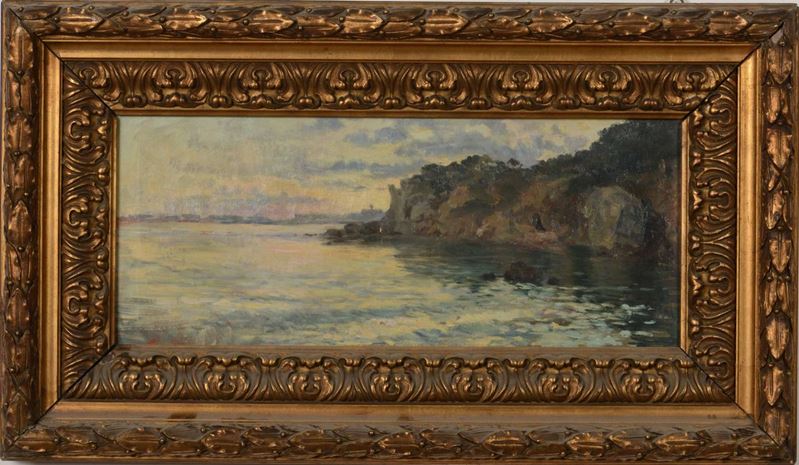 Anonimo Veduta costiera  - Auction 19th-20th century paintings - Cambi Casa d'Aste