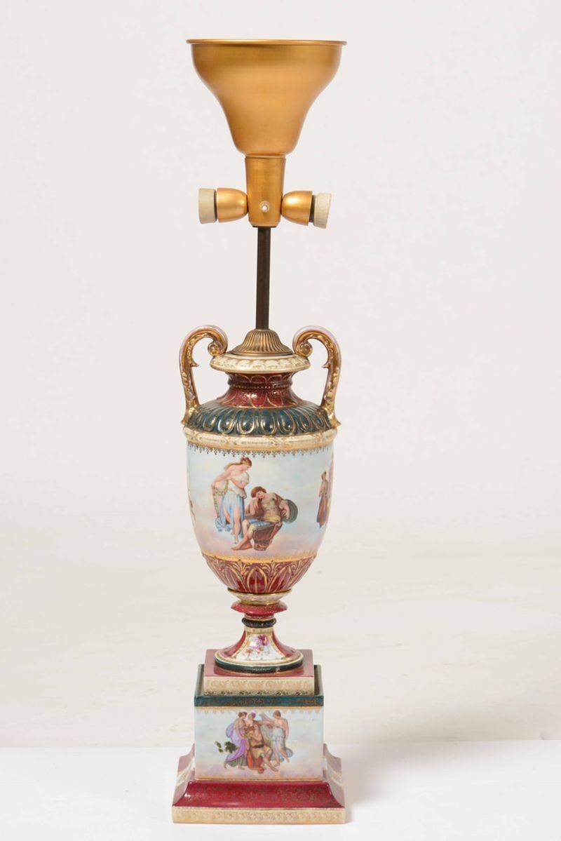 Vaso montato a lampada Probabilmente Boemia, XIX secolo  - Auction Ceramics | Cambi Time - I - Cambi Casa d'Aste