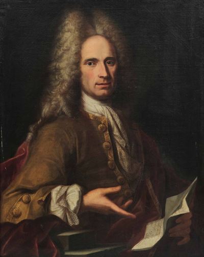 Scuola Romana del XVIII Secoloritratto di Gentiluomo con Lettera