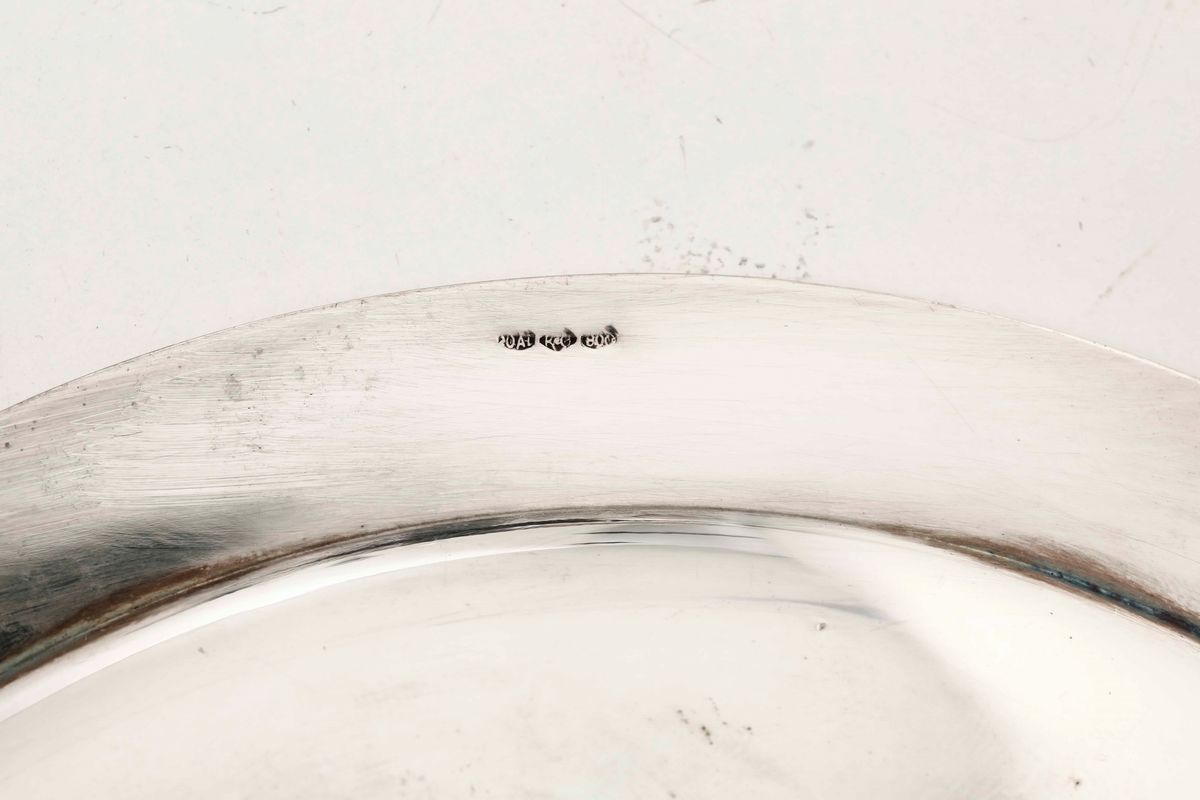 Set da Tavola per Condimenti in Argento e Vetro Molato. Argenteria Italiana del XX Secolo. Argent...