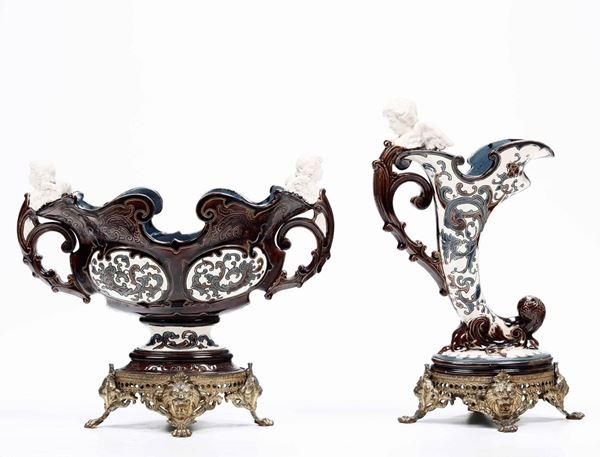 Due piccoli vasi. Inghilterra, Manifattura Gerbing & Stephan, seconda metà del XIX secolo