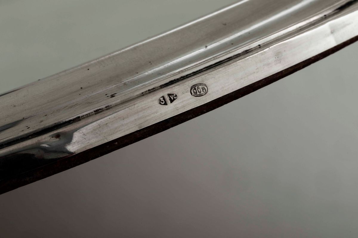 Presentoire in Argento e Specchio. Argenteria Italiana del XX Secolo. Bollo con Fascio Littorio i...