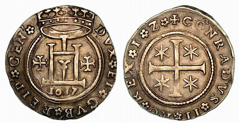 GENOVA. Dogi biennali, 1528-1797. Quarto di scudo 1617.  - Auction Numismatics - Cambi Casa d'Aste