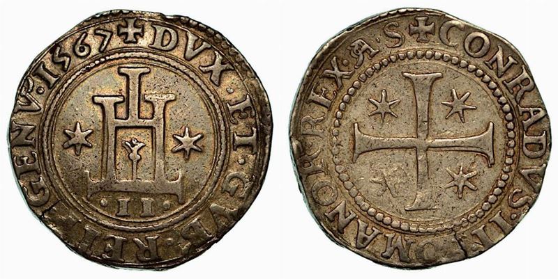 GENOVA. Dogi biennali, 1528-1797. Mezzo scudo 1567.  - Auction Numismatics - Cambi Casa d'Aste
