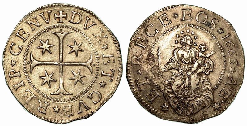 GENOVA. Dogi biennali, 1528-1797. Scudo 1665.  - Auction Numismatics - Cambi Casa d'Aste