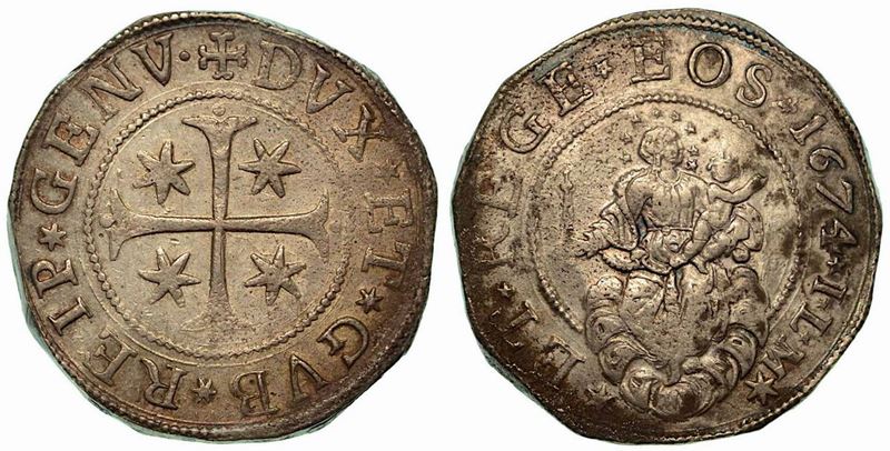 GENOVA. Dogi biennali, 1528-1797. Scudo 1674.  - Auction Numismatics - Cambi Casa d'Aste