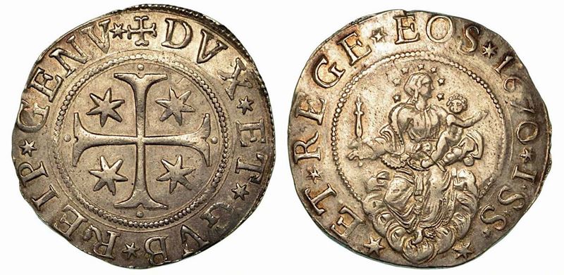 GENOVA. Dogi biennali, 1528-1797. Mezzo scudo largo 1670.  - Auction Numismatics - Cambi Casa d'Aste