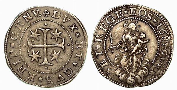 GENOVA. Dogi biennali, 1528-1797. Quarto di scudo 1687.