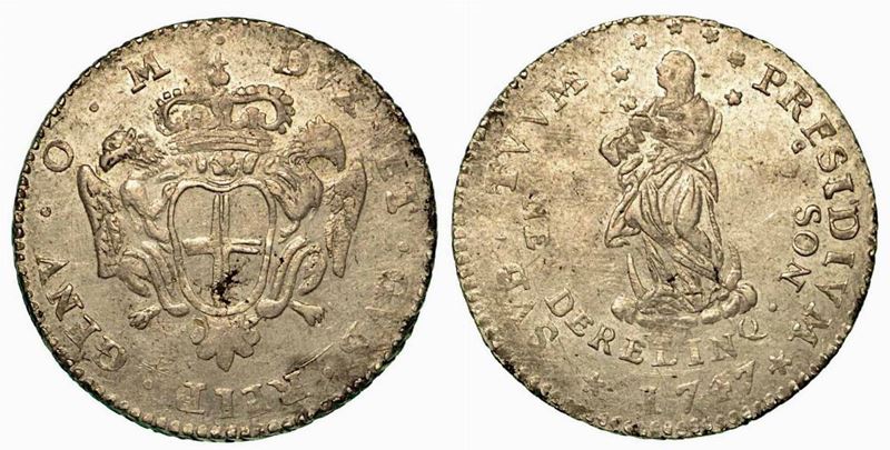 GENOVA. Dogi biennali, 1528-1797. Da 2 lire 1747.  - Auction Numismatics - Cambi Casa d'Aste