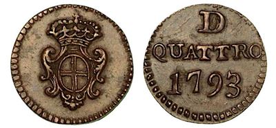 Genova. Dogi Biennali, 1528-1797. da 4 Denari 1793.