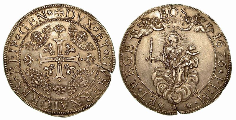 GENOVA. Dogi biennali, 1528-1797. Scudo largo 1676.  - Auction Numismatics - Cambi Casa d'Aste