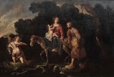 Anton Maria Vassallo (genova 1620 - Milano 1672)fuga in Egitto