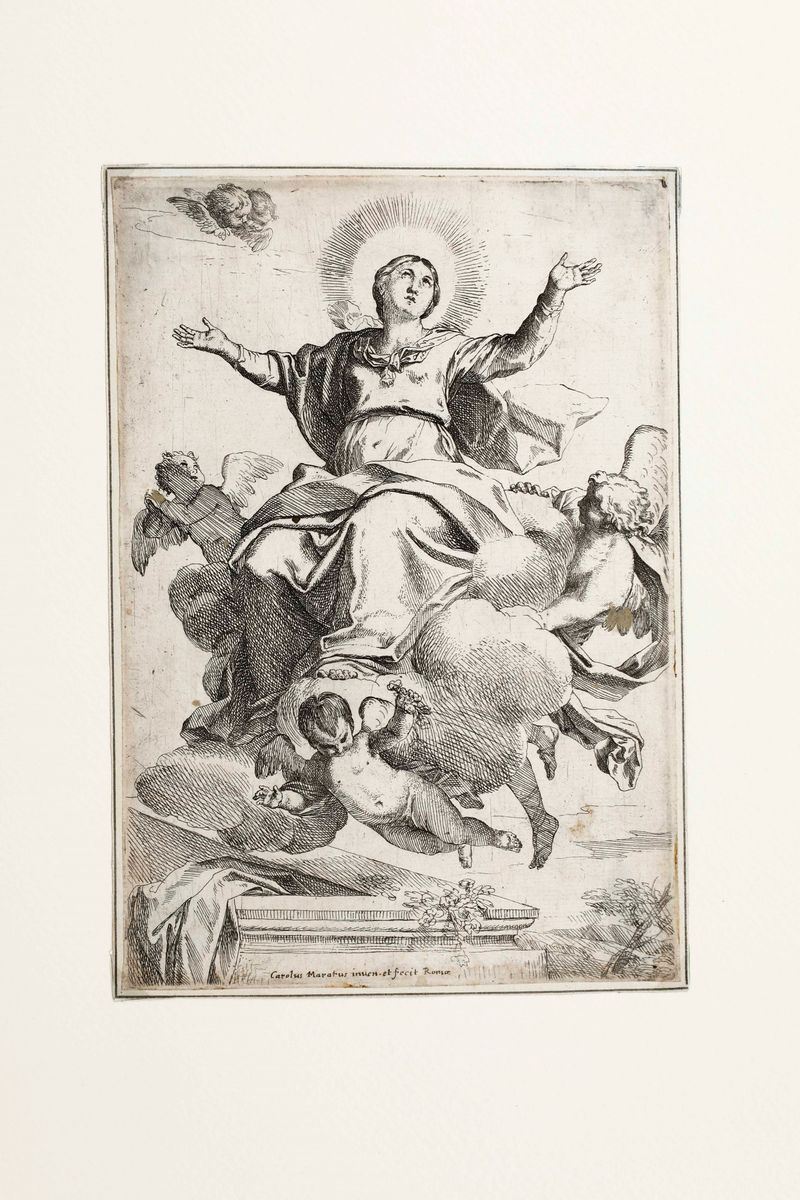Salvator Rosa : Salvator Rosa (Napoli 1615 - Roma 1673) Carlo Maratta, Assunzione della Vergine.  - Auction Rare Books - Cambi Casa d'Aste