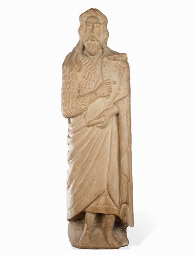 San Giovanni Battista Pietra Scultore Gotico D’oltralpe XIV-XV Secolo