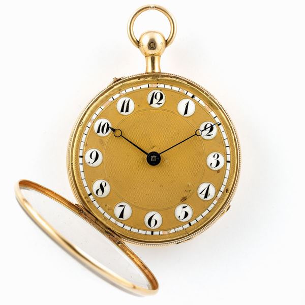 Orologio da tasca suoneria quarti a con scappamento a verga in oro 18k, 1810 circa. Funzionante da revisionare