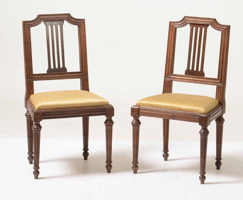 Coppia di sedie in stile Luigi XVI  - Asta Da una collezione genovese | Cambi Time - I - Cambi Casa d'Aste