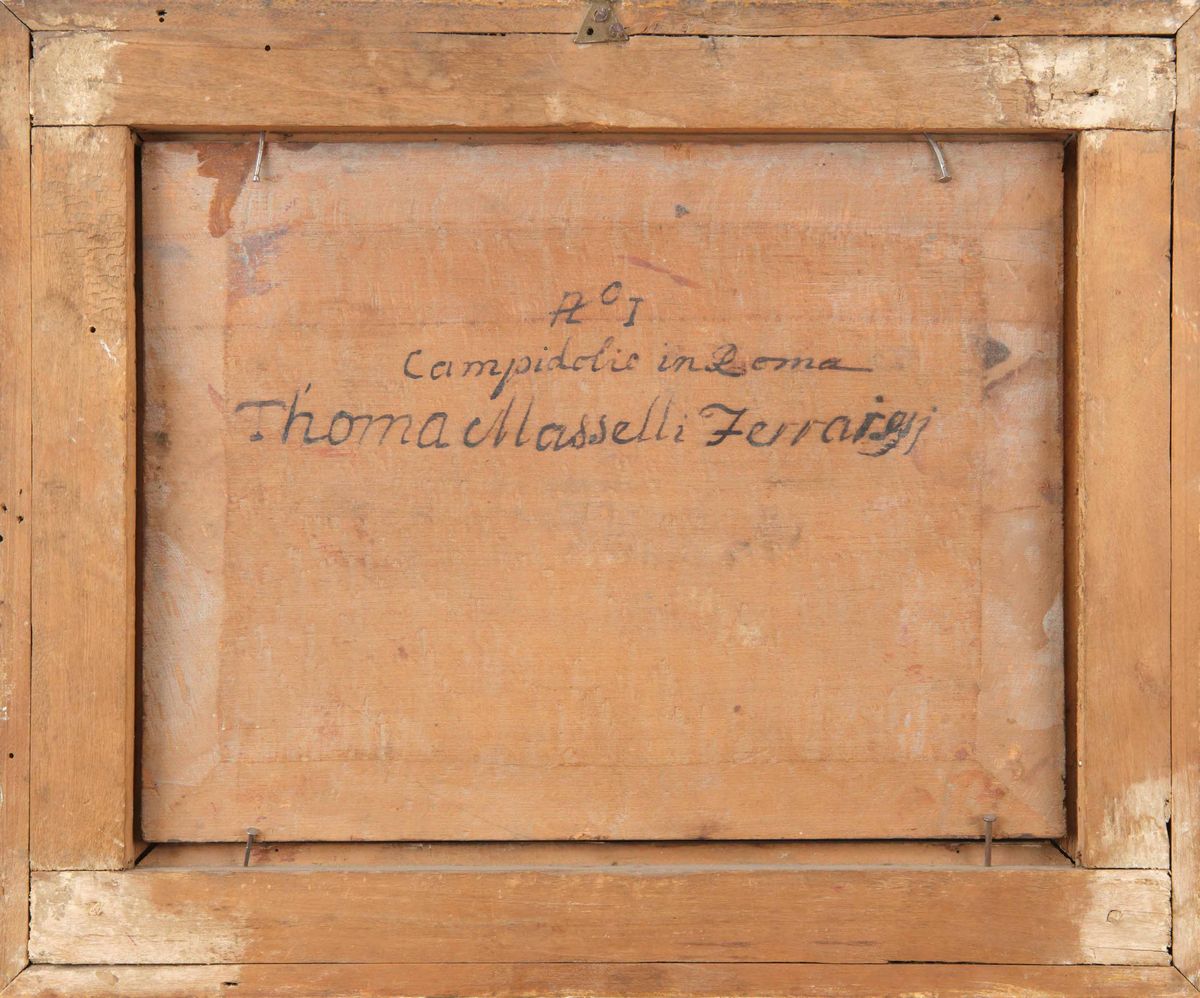 Thomas Masselli (attivo in Italia nel XVIII Secolo)veduta del Campidoglio e Dell'arco di Tito