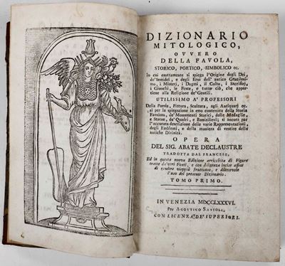 De Claustre Andrèdizionario Mitologico: Ovvero della Favola, Storico, Poetico, Simbolico... in Ve...