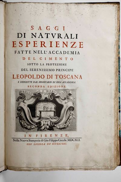 Magalotti Lorenzo Saggi di Naturali Esperienze Fatte Nell Accademia del Cimento, Sotto la Protezi...