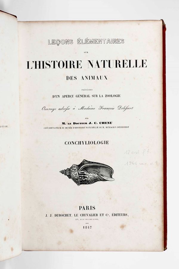 Chenu J. C. L'Historie naturelle des animaux... Parigi, J.J. Dubochet, le Chevalier et C. editore, 18 [..]