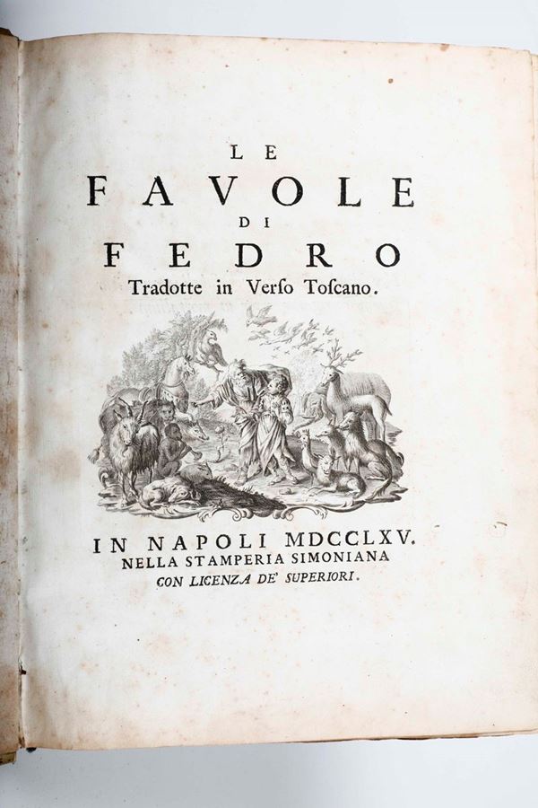 Fedro Le favole... in Napoli, nella stamperia Simoniana, 1765.