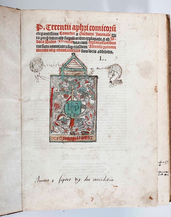 Terenzio Publio Afro P. Terentii Aphri Comicorum elegantissimo comedie... Parigi, Nicolaum de Pratis, 1508