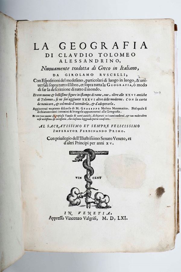 Tolomeo Claudio La geografia... In Venezia, appresso Vincenzo Valgrifi, 1561