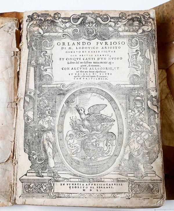 Ariosto Lodovico Orlando Furioso... In Venezia appresso Gabriel Giolito de Ferrari, 1550