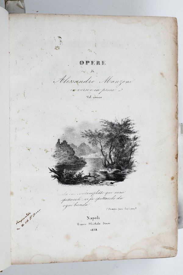 Manzoni Alessandro Opere... in Napoli, 1838