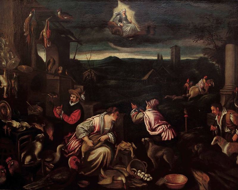 Gerolamo Bassano (Bassano del Grappa 1566-1621) La caccia  - Asta Dipinti antichi - Cambi Casa d'Aste