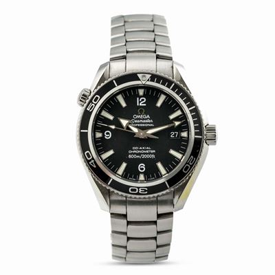 Omega - Seamaster Planet Ocean Co-axial Automatico in Acciaio con Scatola in Legno Originale