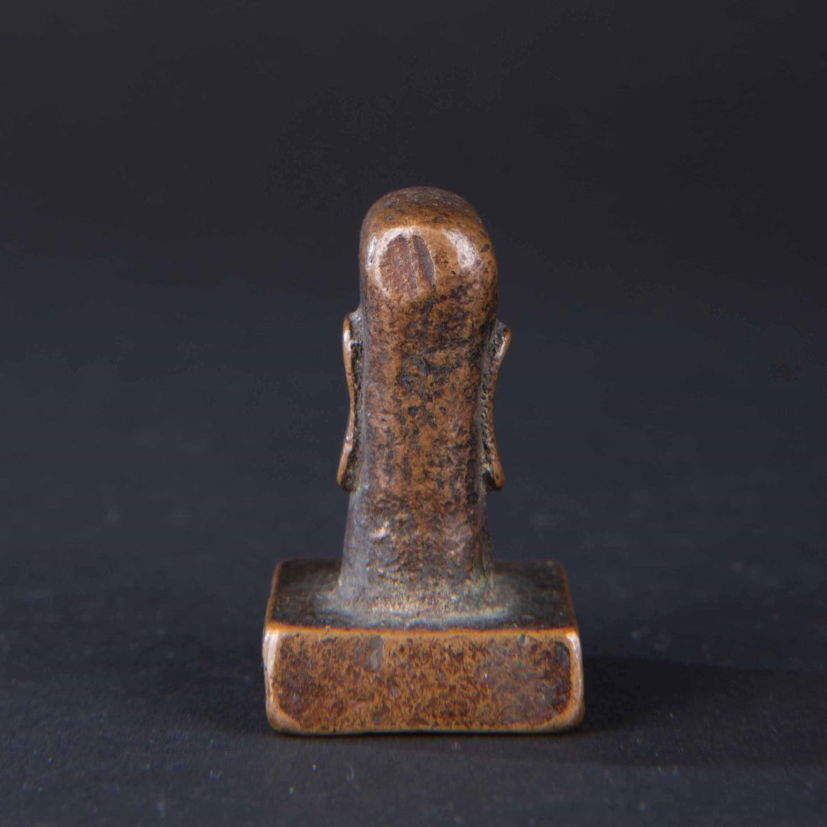 Sigillo in Bronzo con Testa di Luohan, Cina, XIX Secolo