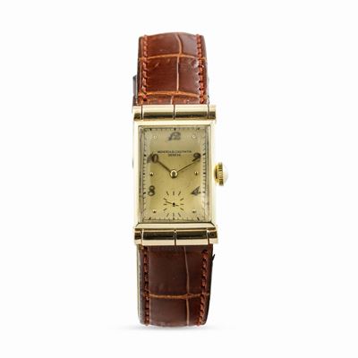 Vacheron & Constantin - Orologio di Forma Rettangolare, Anse Cachè con Cassa in Oro 14k Realizzat...