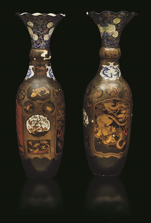 Two large vases, Japan, Meiji period
