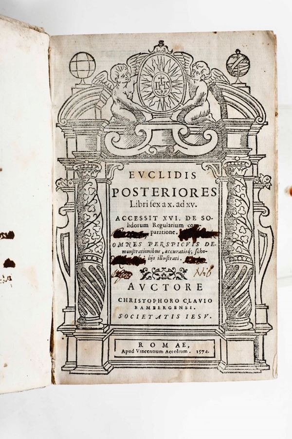Euclides (Cristoforo Clavio curatore) Euclidis Posteriores libri sex a X. Accessit XVI. De solidorum regularium comparatione. Romae, 1574.