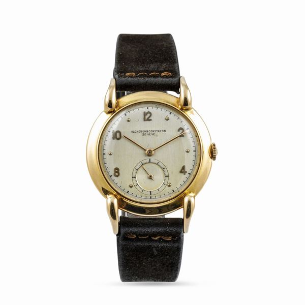 VACHERON & CONSTANTIN - Raro orologio da polso con cassa in oro rosa 18k e anse a Granchio, ref 4361, anni '40 con Estratto d'Archivio.