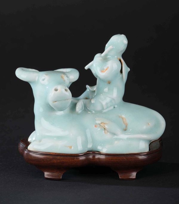 A porcelain group, China, Qing Dynasty, 1800s