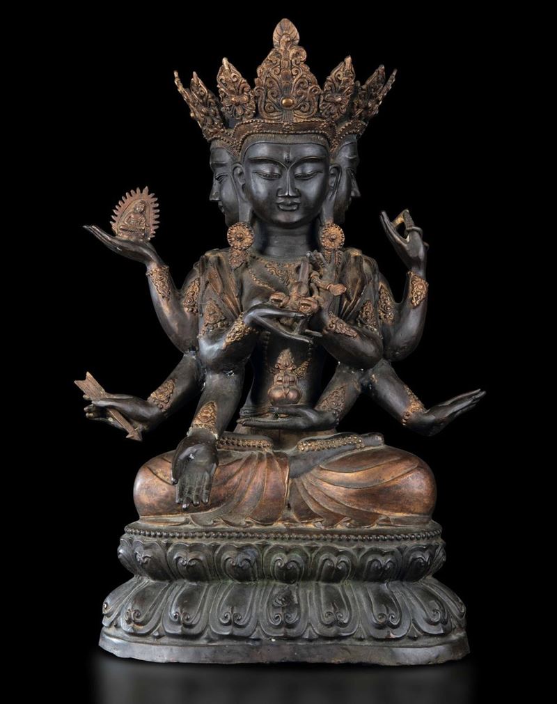A bronze Amitaya, Tibet, 1800s  - Auction Fine Chinese Works of Art - Cambi Casa d'Aste