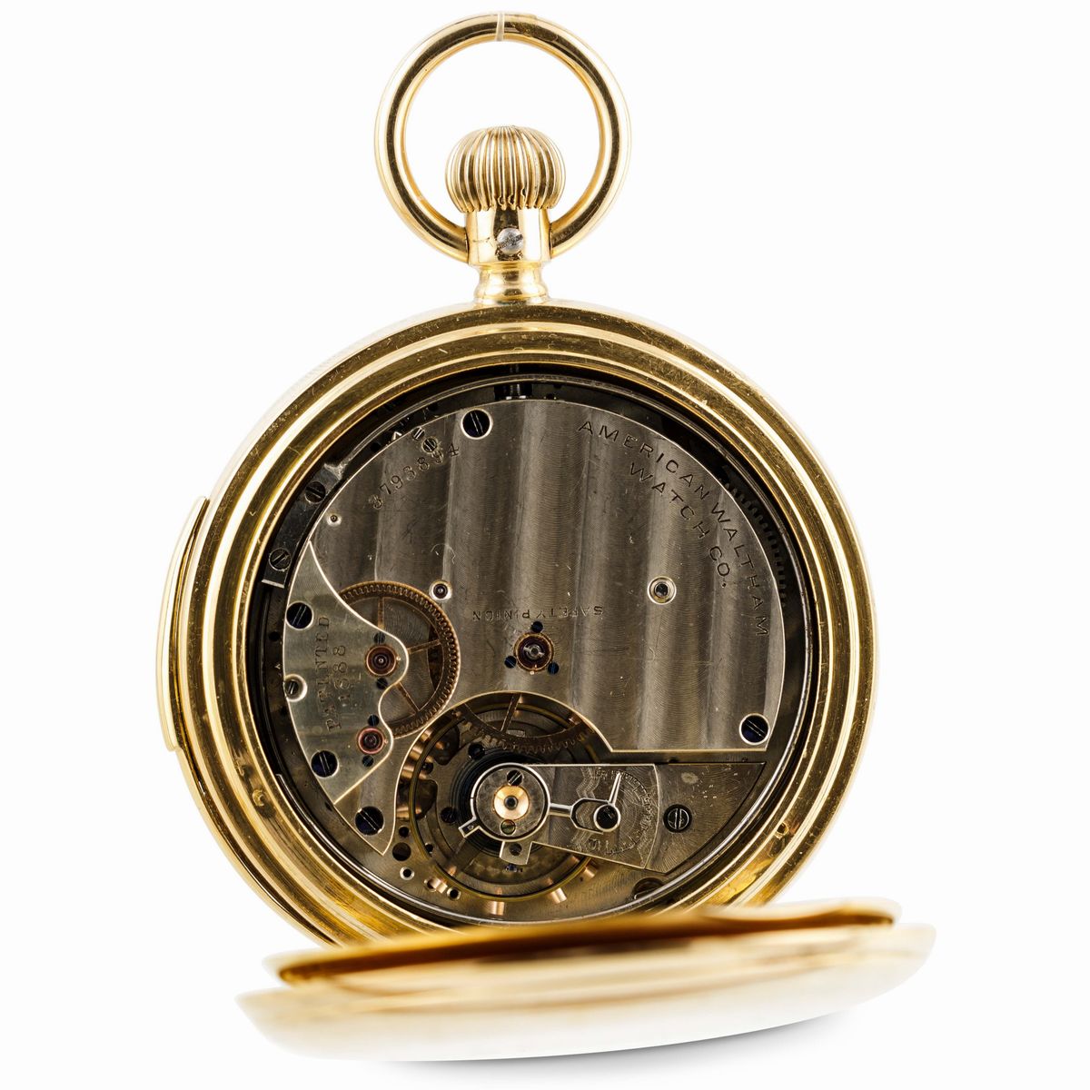 Waltham - Raro Orologio da Tasca con Tripla Cassa in Oro 18k con Ripetizione a Slitta Ore e 5 Min...