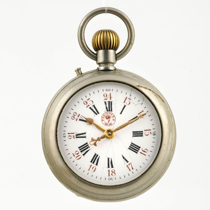 SEMPER - Orologio da tasca in argento con scappamento Roskopf con quadrante in smalto bianco con filature  - Auction Watches | Timed Auction - Cambi Casa d'Aste