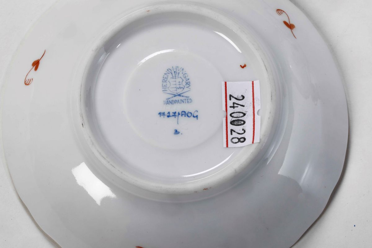Servizio da Caffè “apponyi Orange” Ungheria, Manifattura Herend, Seconda Metà del XX Secolo