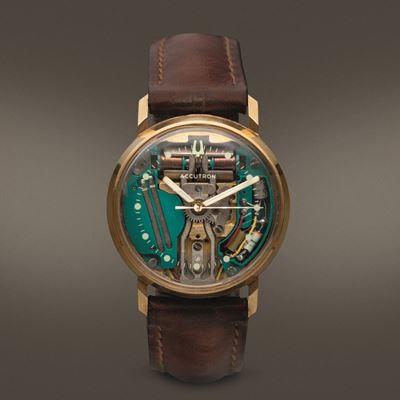 Bulova - Accutron Spaceview in Oro Giallo 14k Rotondo con Movimento a Vista a Diapason