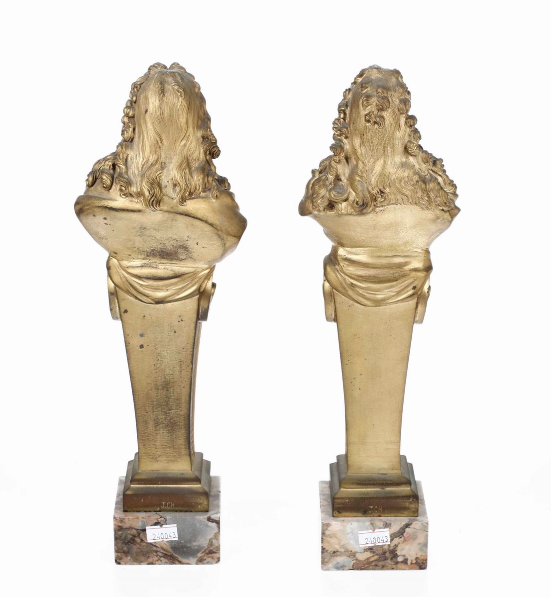 Busto di Luigi XIV e Busto di Colbert. Bronzo Dorato. Fonditore del XIX Secolo