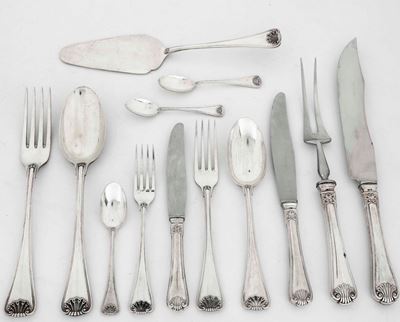 Servizio di Posate in Argento. Argentria Italiana del XX Secolo. Argentiere Ricci & C., Alessandr...