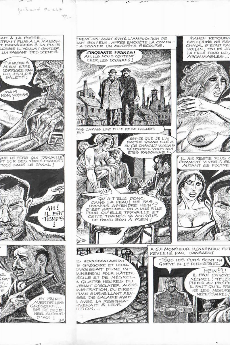 Georges Pichard (1920-2003) Germinal da Zolà  - Asta Fumetti d'Autore - Cambi Casa d'Aste
