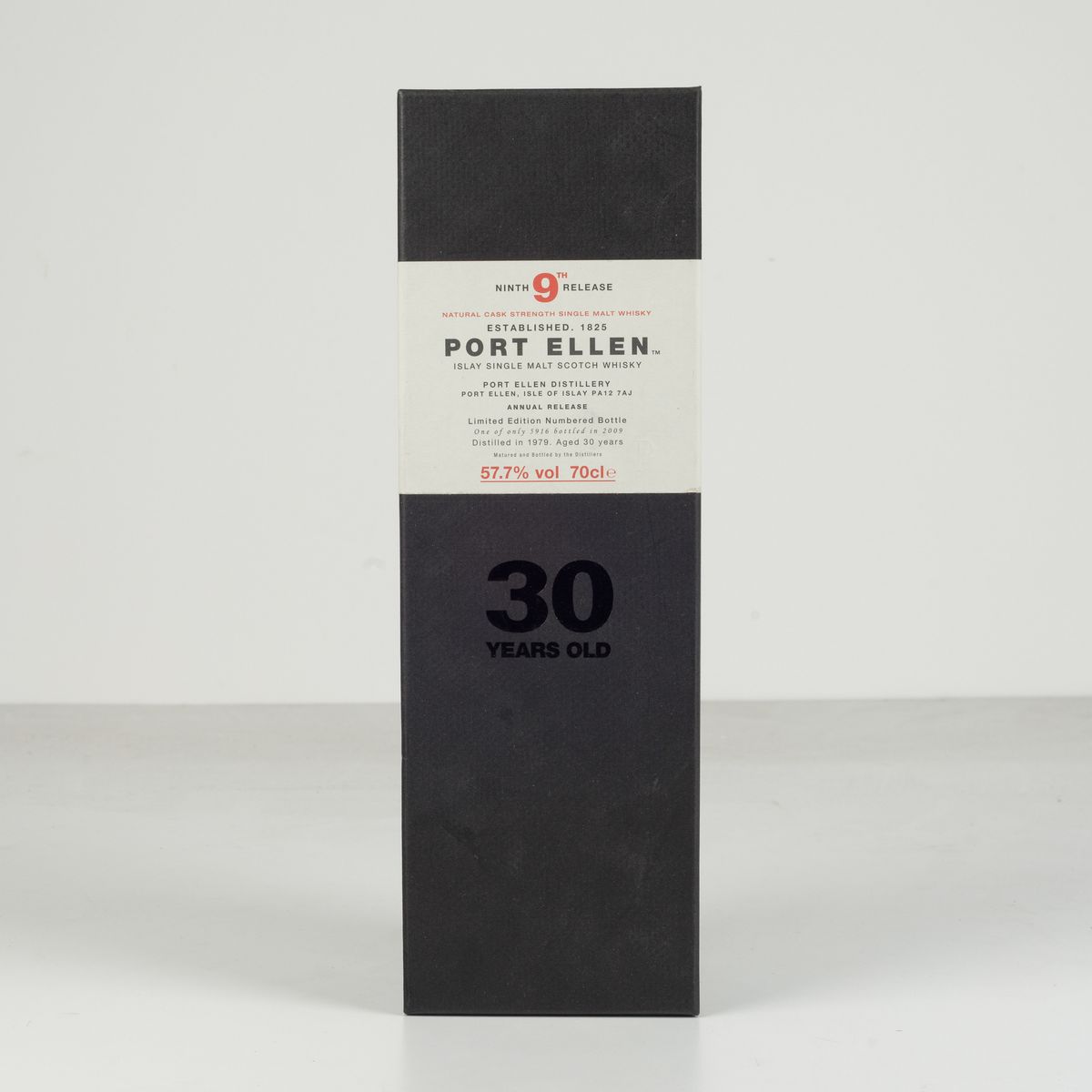 Port Ellen, Islay Single Malt Scotch Whisky 30 Years Old Natural Cask Strength Ninth Release