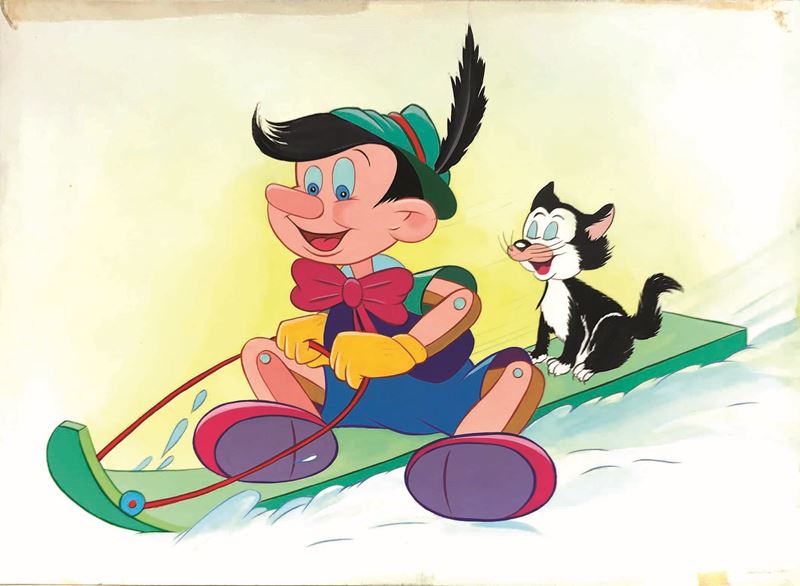 Ambrogio Vergani Pinocchio e Figaro  - Auction Masters of Comics - Cambi Casa d'Aste