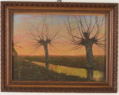 A.vitali (XX Secolo)paesaggio con Alberi